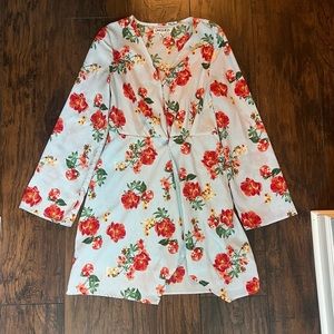 Size 2 UNIQUE21 blue striped and flower dress